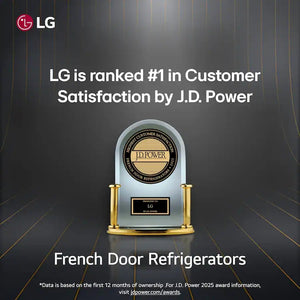 LG - 36-in Counter-Depth MAX 25.5 Cu. Ft. French Door Smart Refrigerator with Ice Plus - PrintProof Stainless Steel Look