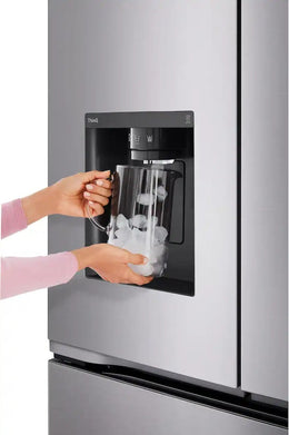 LG - 36-in Counter-Depth MAX 25.5 Cu. Ft. French Door Smart Refrigerator with Ice Plus - PrintProof Stainless Steel Look