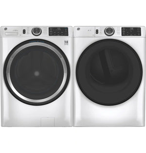 Package - GE - 4.8 Cu. Ft. High-Efficiency Stackable Smart Front Load Washer w/ Odorblock Ultra Fresh Vent System & Microban Technology and 7.8 Cu. Ft. Stackable Smart 10-Cycle Electric Dryer - White