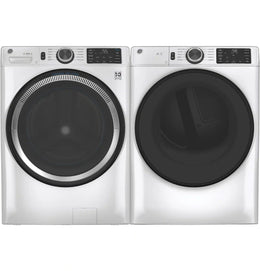 Package - GE - 4.8 Cu. Ft. High-Efficiency Stackable Smart Front Load Washer w/ Odorblock Ultra Fresh Vent System & Microban Technology and 7.8 Cu. Ft. Stackable Smart 10-Cycle Gas Dryer - White