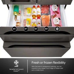 LG - 36-in Standard-Depth MAX 29.6 Cu. Ft. 4-Door French Door Smart Refrigerator with Full-Convert Drawer - Stainless Steel