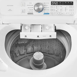 Package - Insignia™ - 4.1 Cu. Ft. Top Load Washer with ColdMotion Technology and 7 Cu. Ft. Electric Dryer with Sensor Dry - White