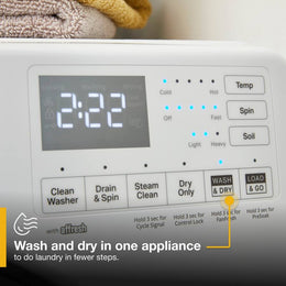 Whirlpool - 4.5 Cu. Ft High Efficiency All In One Washer/Dryer Combo with Steam and Load & Go XL Dispenser - White