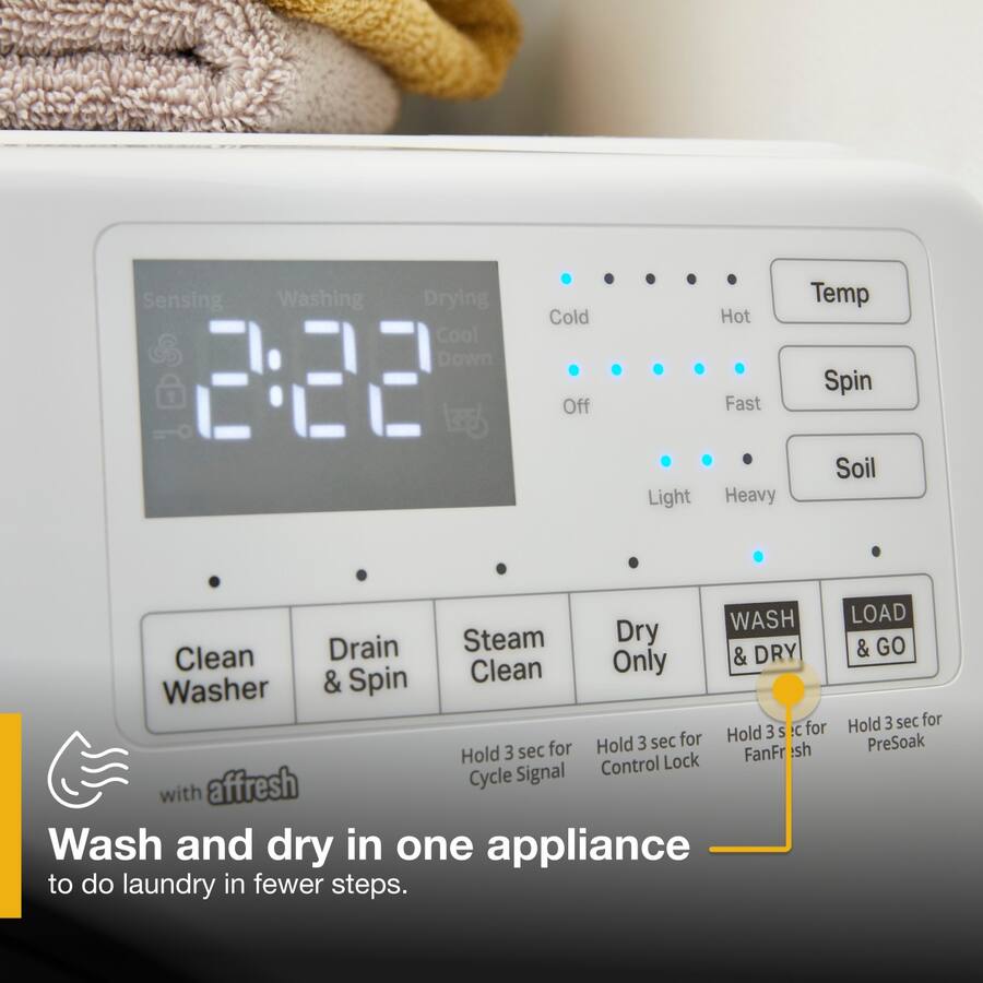 Whirlpool - 4.5 Cu. Ft High Efficiency All In One Washer/Dryer Combo with Steam and Load & Go XL Dispenser - White