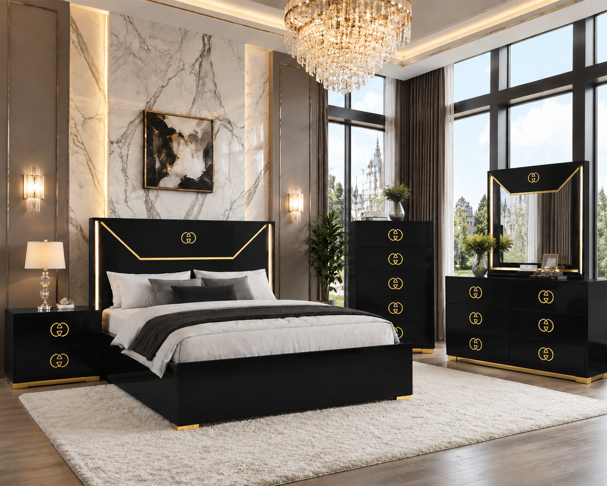 Vogue Collection (Black) Bedroom Set