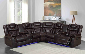 Alexa2023 Brown Reclining Sectional – Comes with a FREE Rug!