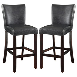 Alberton Leatherette Upholstered Bar Chair Black (Set of 2)