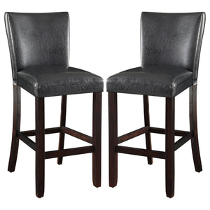 Alberton Leatherette Upholstered Bar Chair Black (Set of 2)