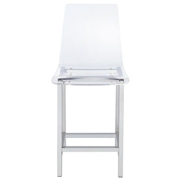 Juelia Clear Acrylic Bar Chair Chrome (Set of 2)