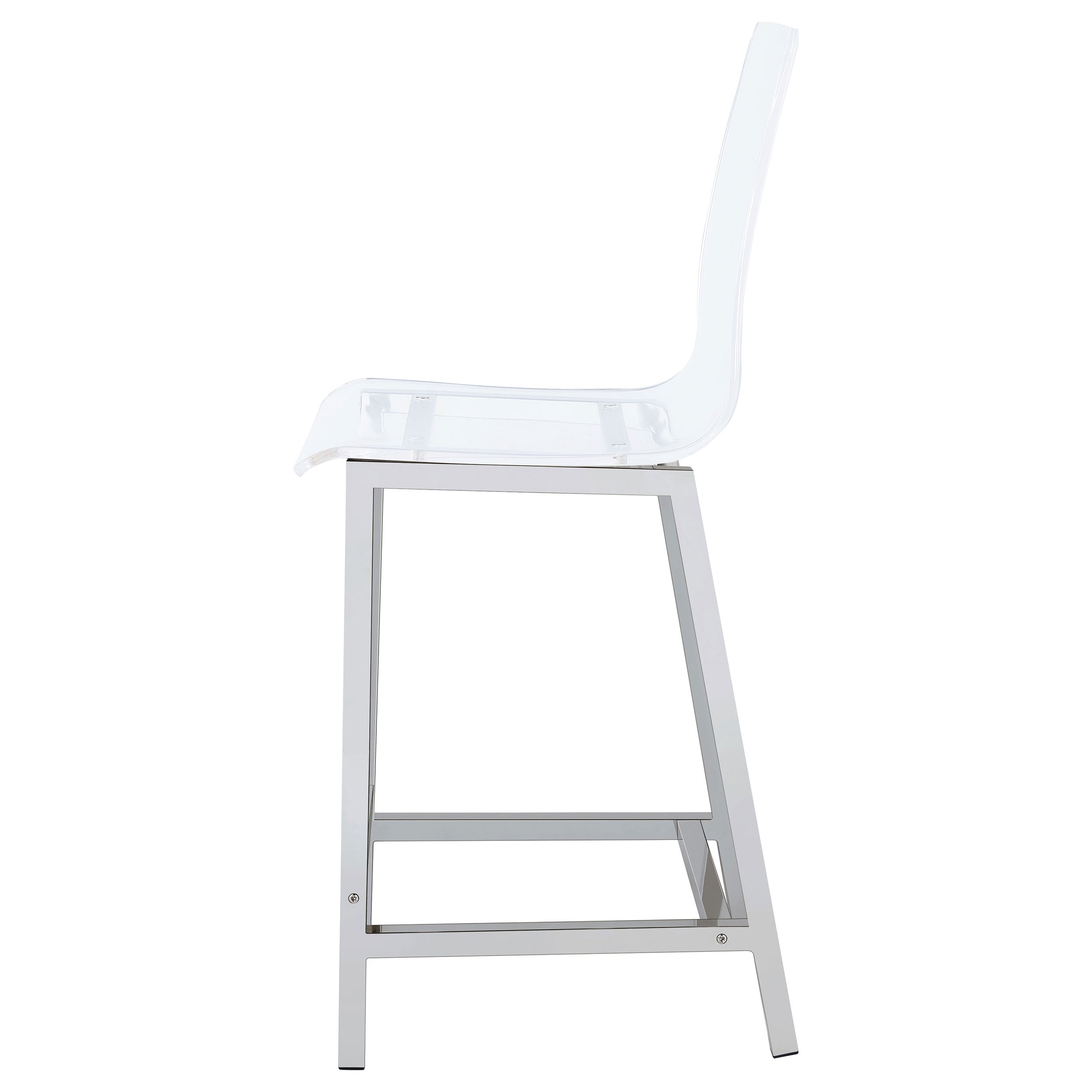 Juelia Clear Acrylic Bar Chair Chrome (Set of 2)