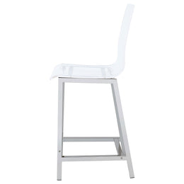 Juelia Clear Acrylic Bar Chair Chrome (Set of 2)