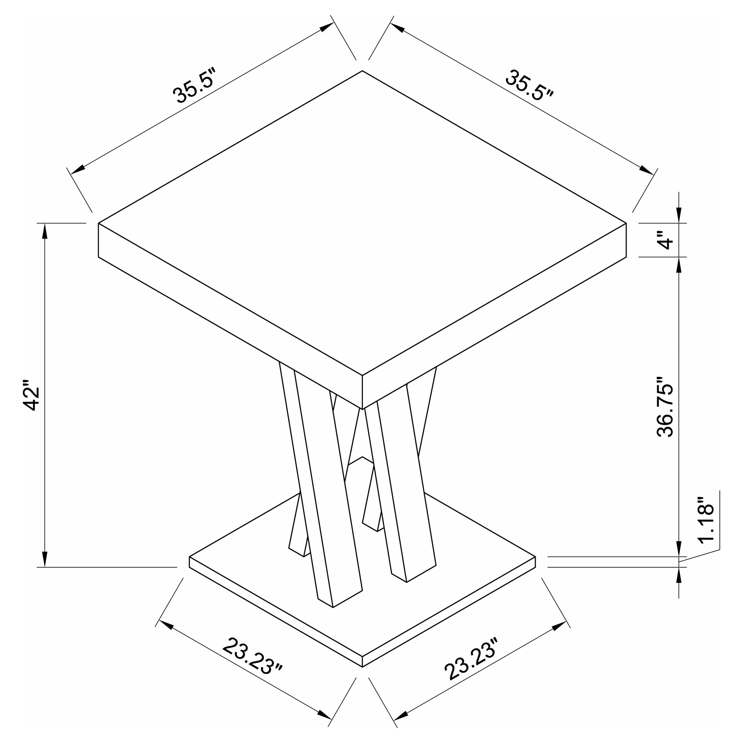 Freda Square 36-inch Pub Height Bistro Bar Table Cappuccino
