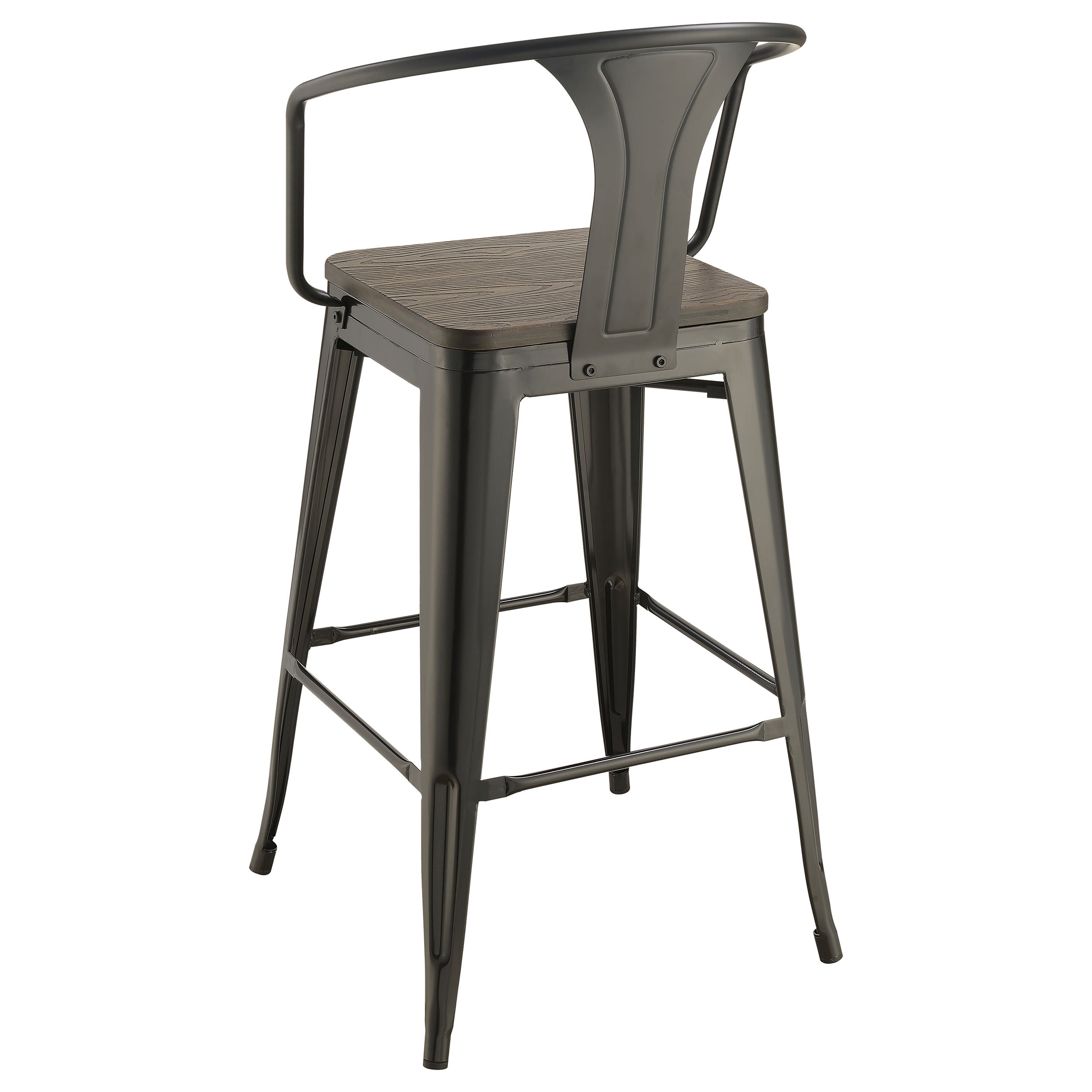 Cavalier Square Bar Table Set Dark Elm and Black