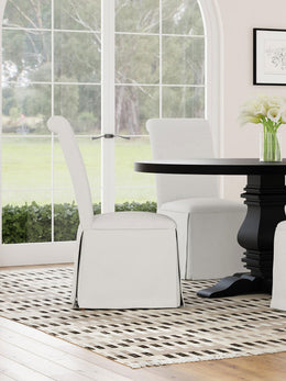 Shawna Upholstered Skirted Side Chair Light Grey (Set of 2)