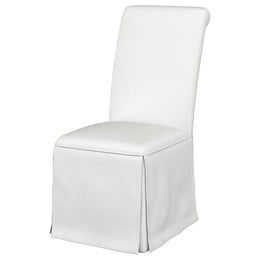 Shawna Upholstered Skirted Side Chair Light Grey (Set of 2)