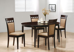 Gabriel Extension Leaf Dining Table Set Cappuccino