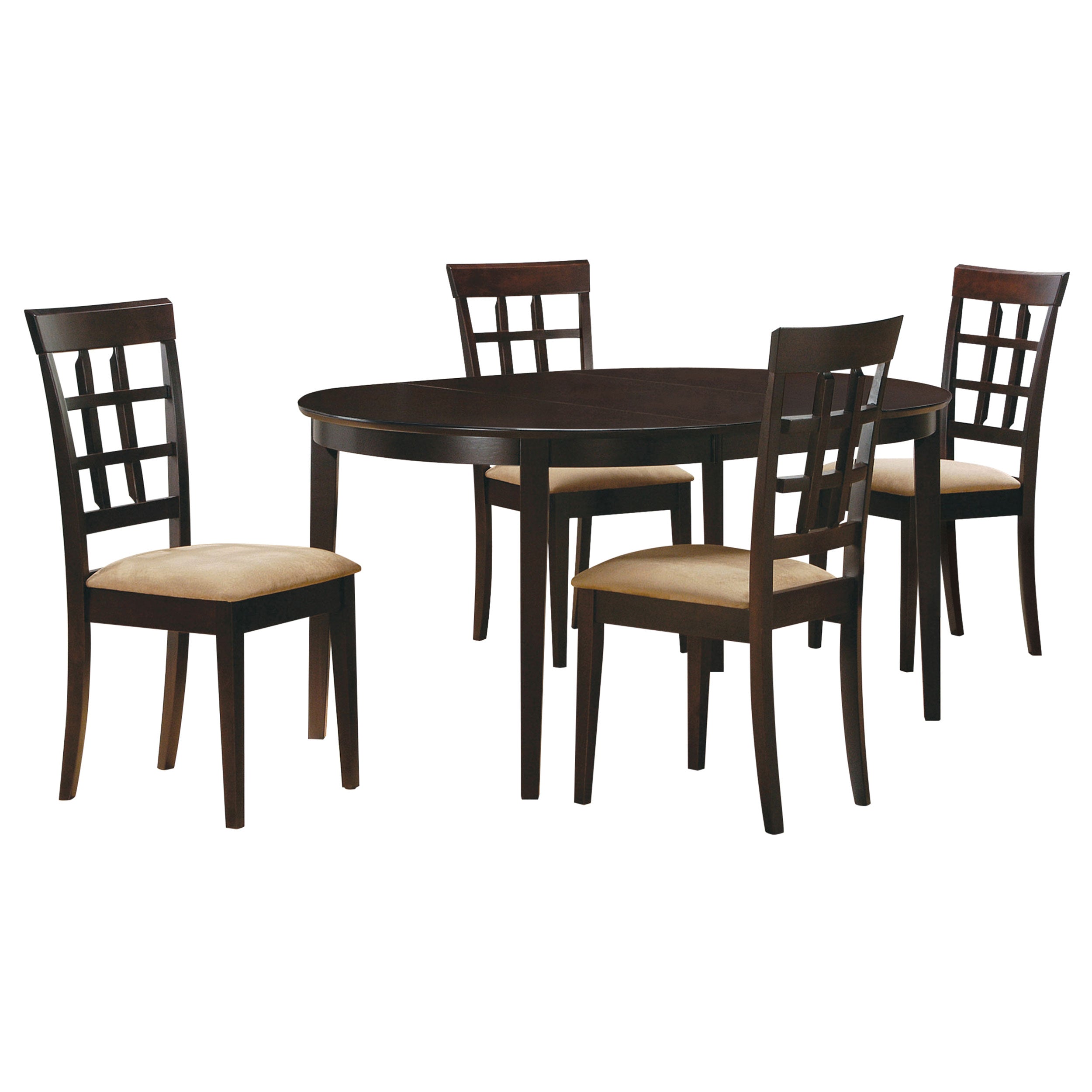 Gabriel Extension Leaf Dining Table Set Cappuccino