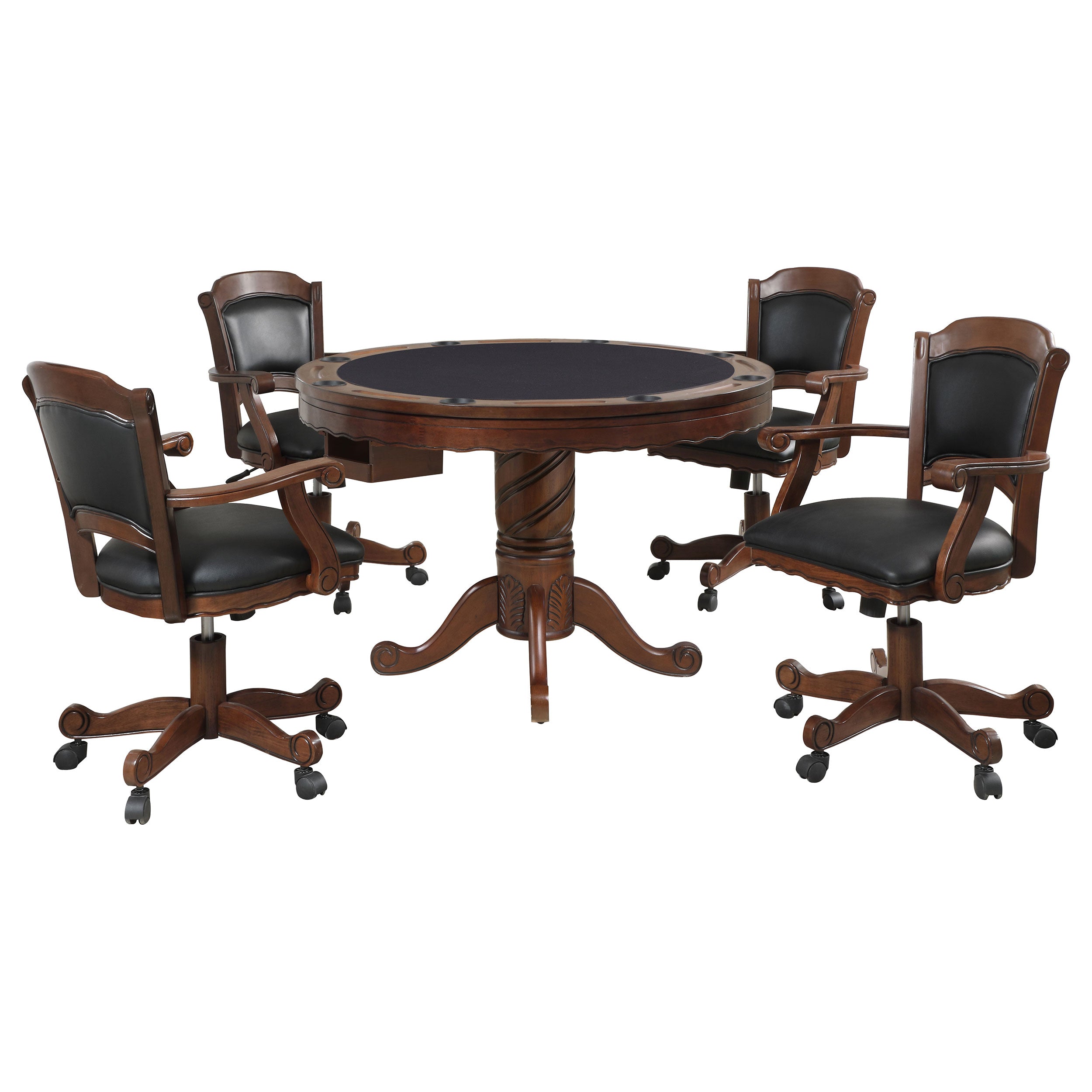 Turk 3-in-1 Dining and Game Table Set Tobacco