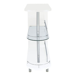 Adolfo Rectangular 2-tier Home Bar Table Black High Gloss