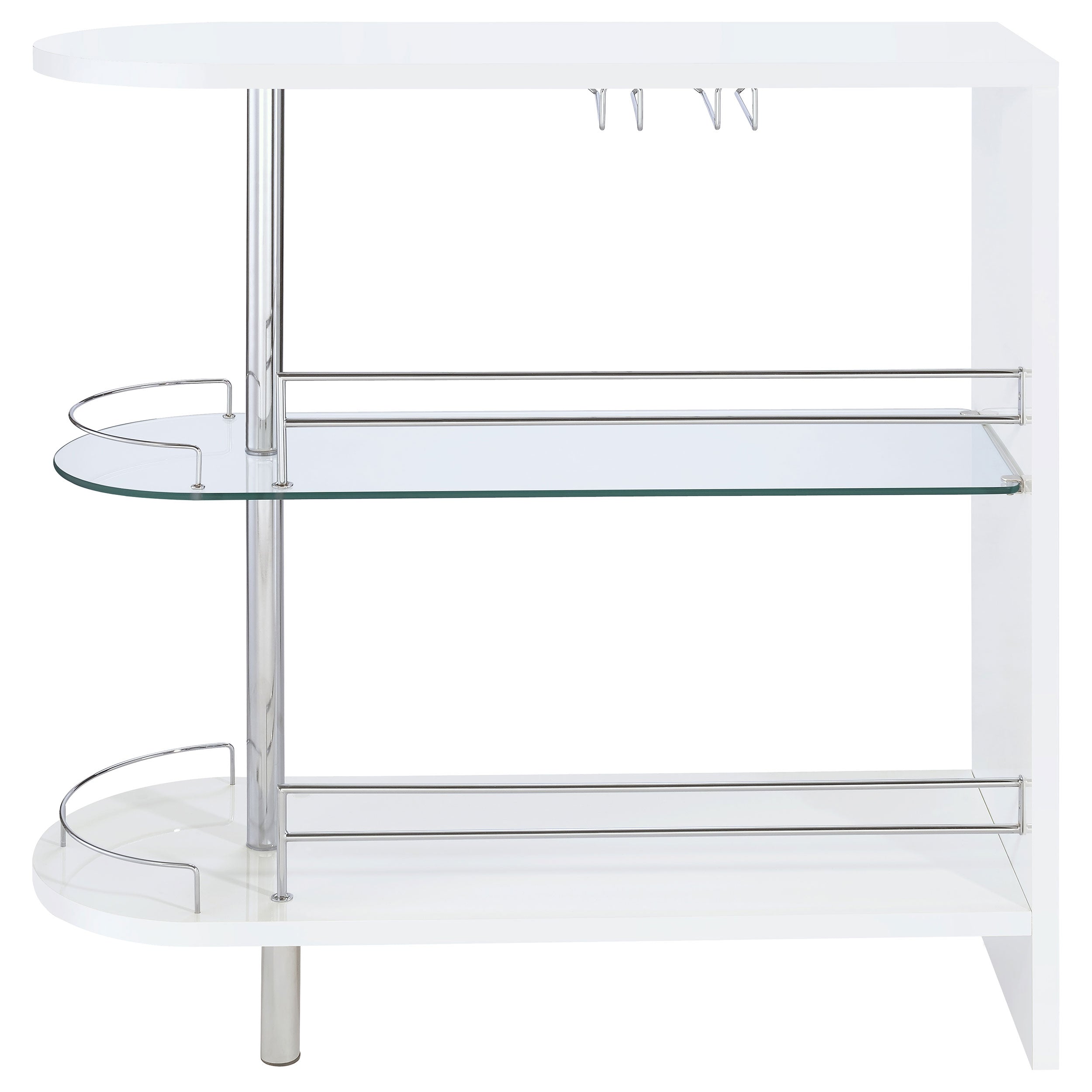 Adolfo Rectangular 2-tier Home Bar Table Black High Gloss