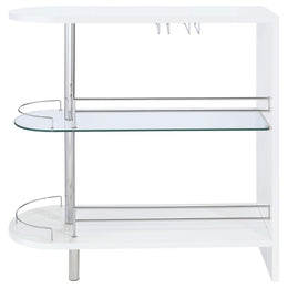 Adolfo Rectangular 2-tier Home Bar Table Black High Gloss
