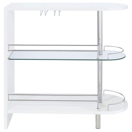 Adolfo Rectangular 2-tier Home Bar Table Black High Gloss