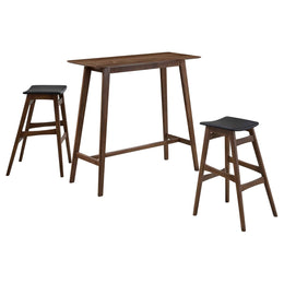 Finnick Rectangular Pub Height Bar Table Set Walnut
