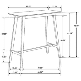 Finnick Rectangular Pub Height Bar Table Set Walnut