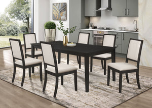 Louise Rectangular Extension Leaf Dining Set Black