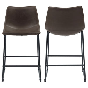 Michelle Upholstered Bar Chair Brown (Set of 2)