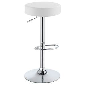 Ramses Adjustable Backless Bar Stool Chrome and White / Black