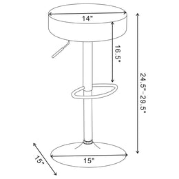 Ramses Adjustable Backless Bar Stool Chrome and White / Black