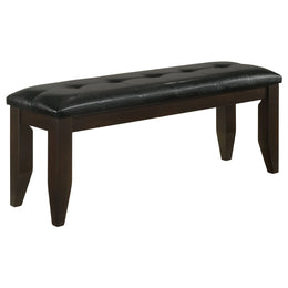 Dalila Fabric Upholstered Wood Dining Bench Dark Grey