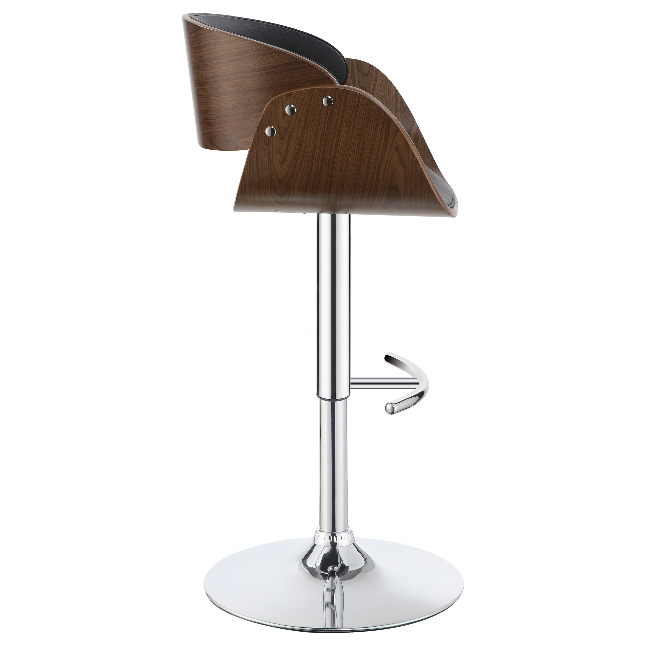 Dana Adjustable Bar Stool Black / Ecru and Chrome