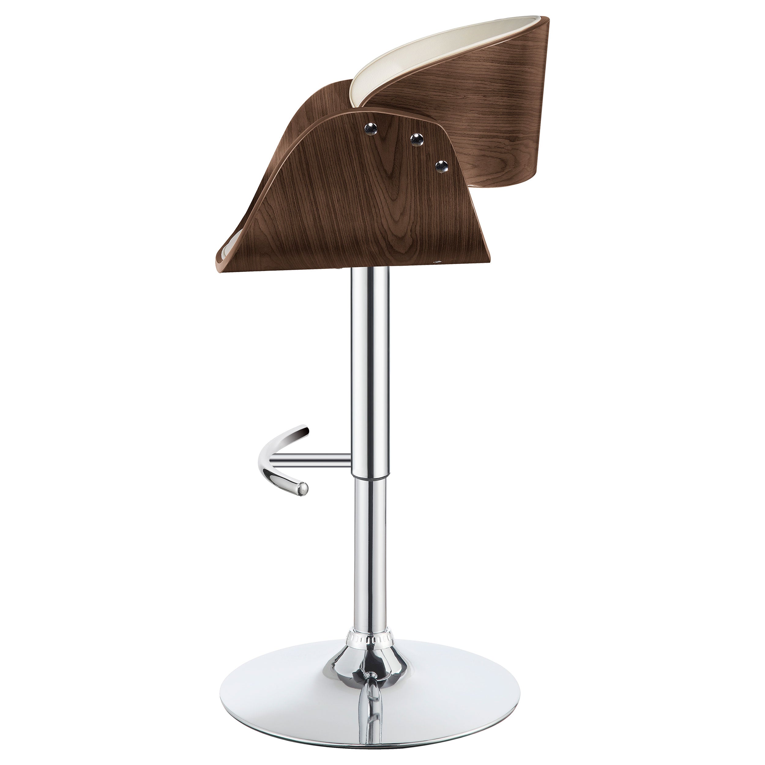 Dana Adjustable Bar Stool Black / Ecru and Chrome