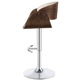 Dana Adjustable Bar Stool Black / Ecru and Chrome