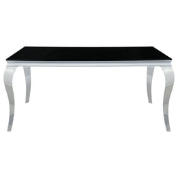 Carone Rectangular 61-inch Glass Top Dining Table Black