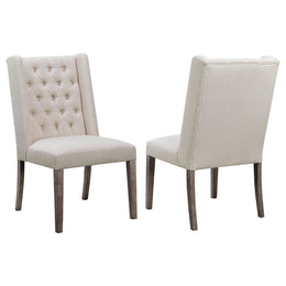 Bexley Fabric Upholstered Dining Side Chair Beige (Set of 2)