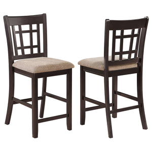 Lavon Wood Counter Chair Tan / Black and Espresso (Set of 2)
