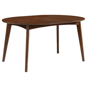 Jedda Oval Dining Table Set Dark Walnut