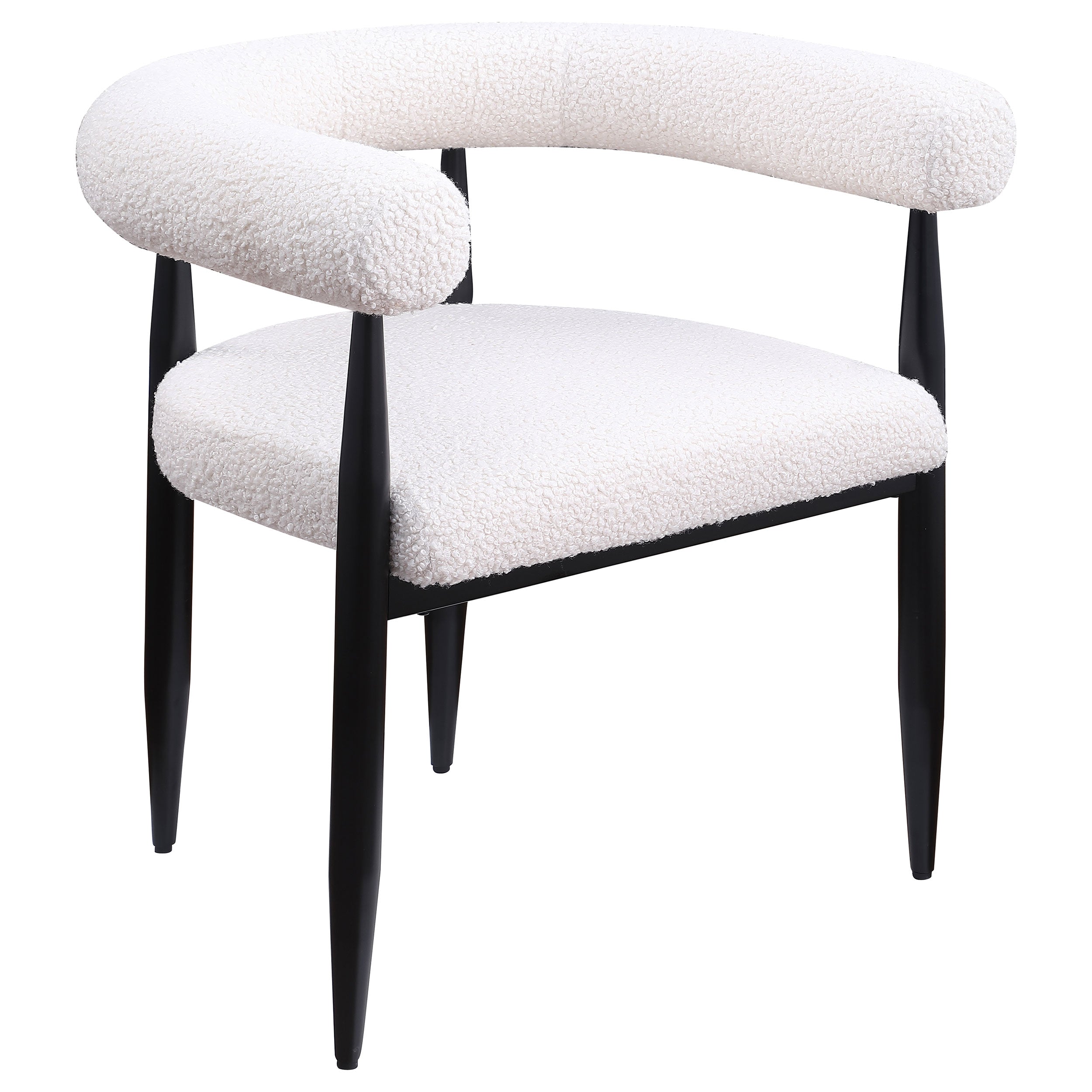 Dunmore Boucle Upholstered Dining Arm Chair Black (Set of 2)