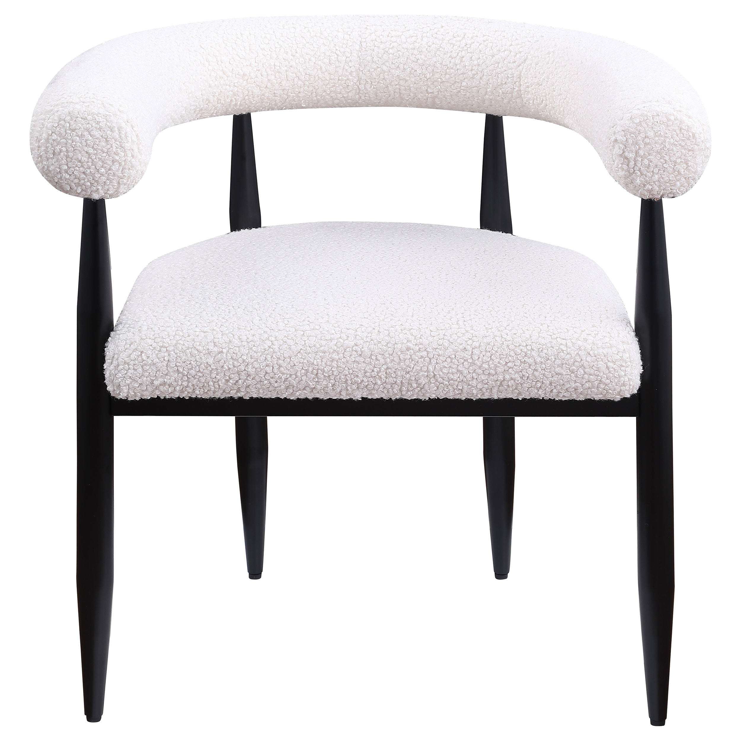 Dunmore Boucle Upholstered Dining Arm Chair Black (Set of 2)