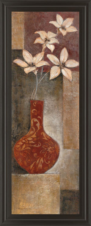 Baroque Floral I By Rosie Abrahams 18X42 Framed Print