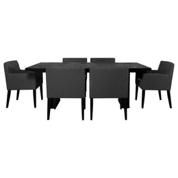 Catherine Rectangular Dining Table Set Black