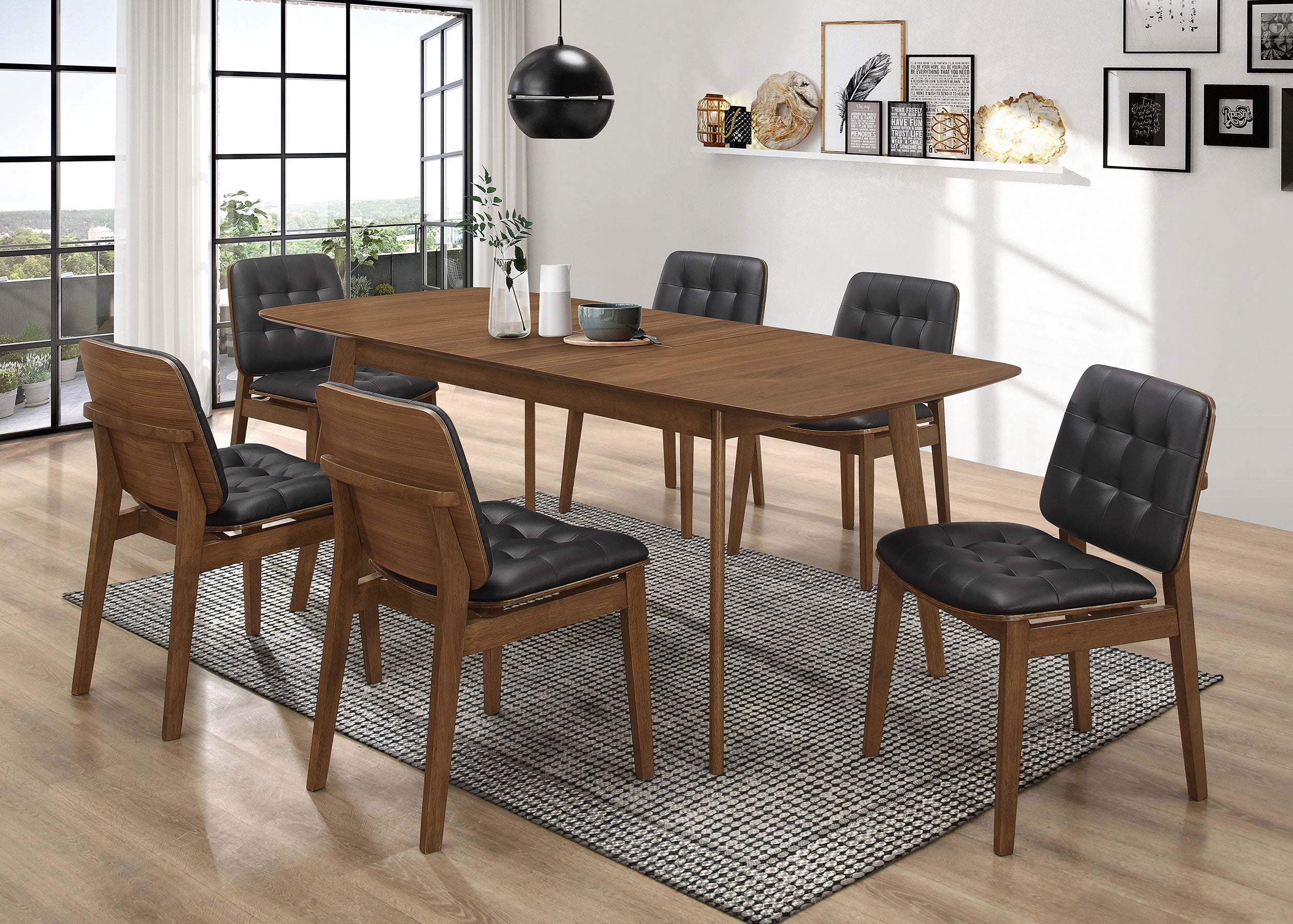 Redbridge Rectangular Dining Set Natural Walnut