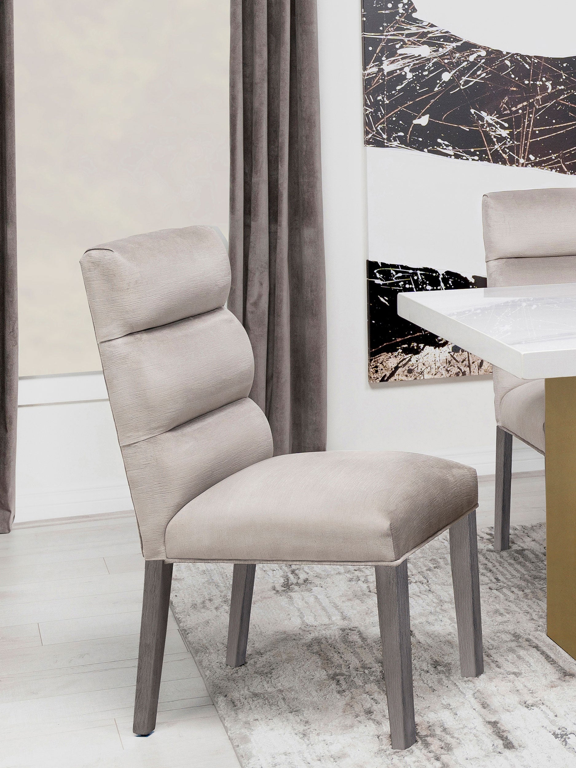 Carla Velvet Upholstered Dining Side Chair Ash (Set of 2)