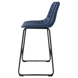 Zuni Faux Leather Upholstered Bar Chair Blue (Set of 2)