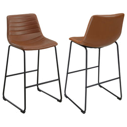 Zuni Faux Leather Upholstered Bar Chair Blue (Set of 2)