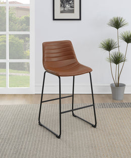 Zuni Faux Leather Upholstered Bar Chair Blue (Set of 2)