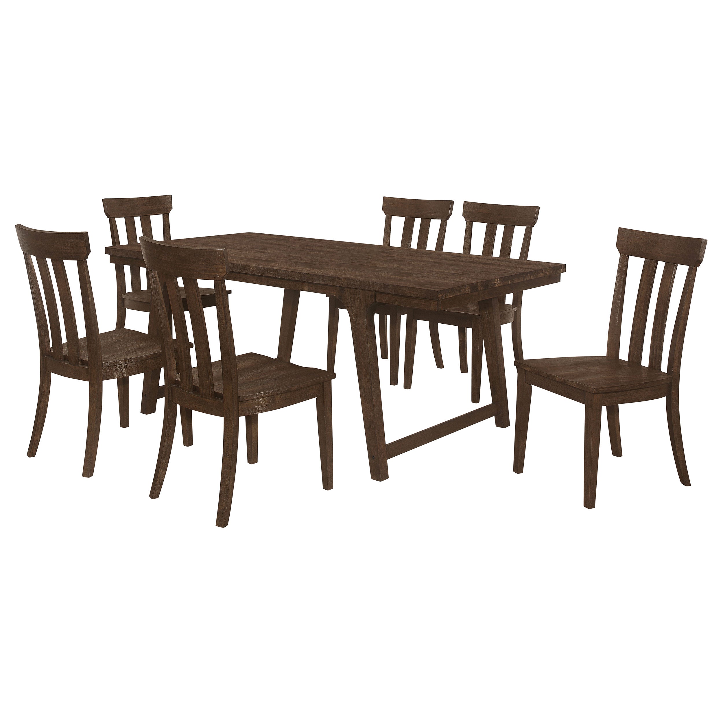 Reynolds Rectangular Dining Table Set Brown Oak